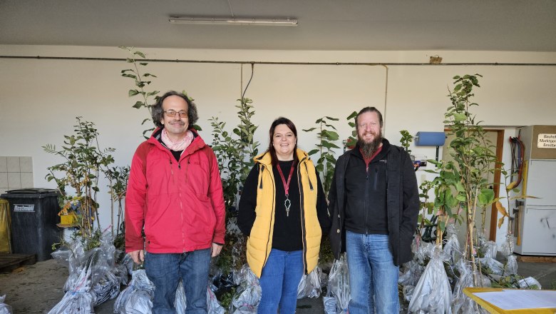 Harald Rötzer (RGV), Jennifer Kraus und Alexander Ernst (Naturpark Leiser Berge), © Naturpark Leiser Berge | Franziska Denner